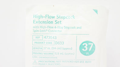 Braun 473543 High-Flow Stopcock Extension Set 37inch 5.9mL (x)